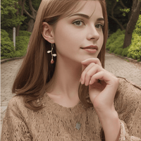 Thumbnail for Chic Enamel English Rose Dangle Earrings - ArtGalleryZen