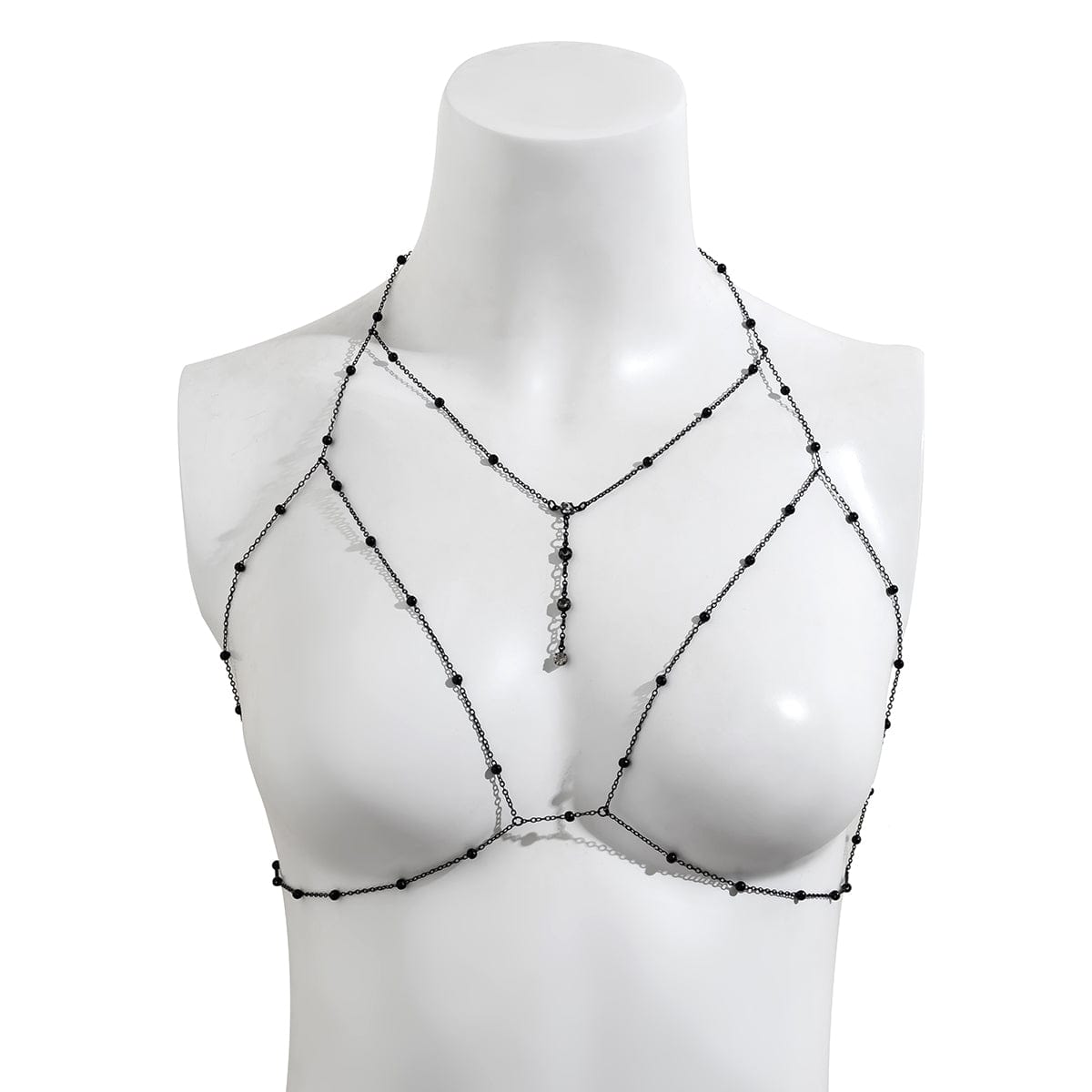 Chic Hollowed-Out Cobweb Necklace Chain Bra Set