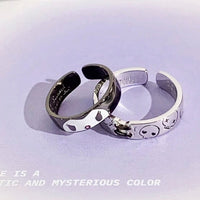 Thumbnail for Chic Enamel Kuromi Carved Baku Pattern Matching Ring - ArtGalleryZen