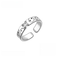 Thumbnail for Chic Enamel Kuromi Carved Baku Pattern Matching Ring - ArtGalleryZen