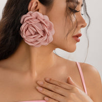 Thumbnail for Chic Fabric Rose Flower Stud Earrings - ArtGalleryZen