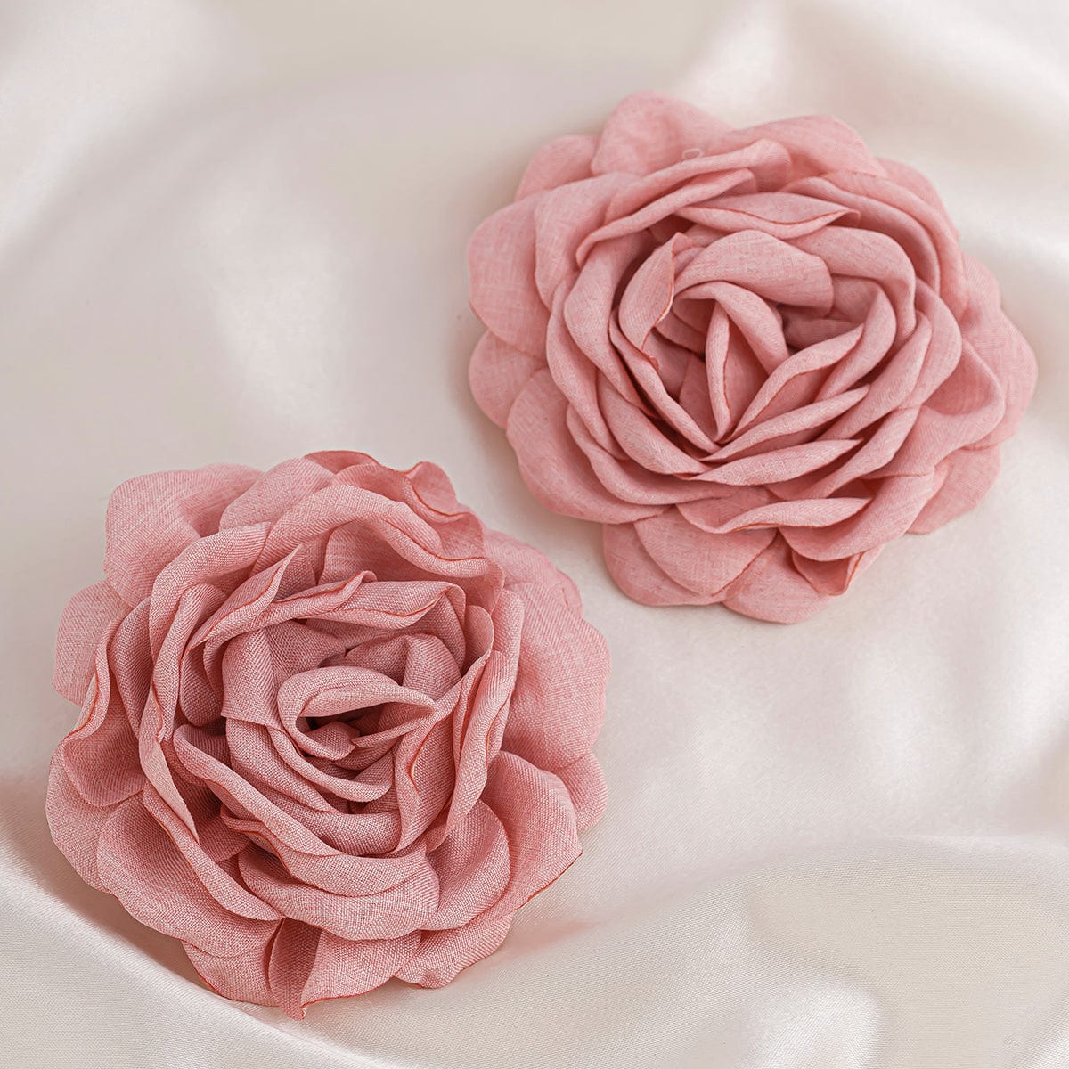 Chic Fabric Rose Flower Stud Earrings - ArtGalleryZen