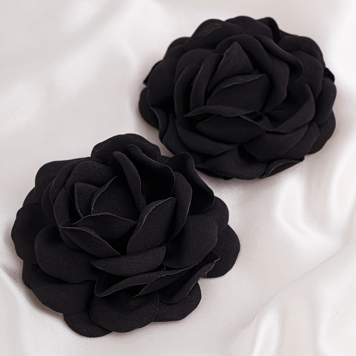 Chic Fabric Rose Flower Stud Earrings - ArtGalleryZen