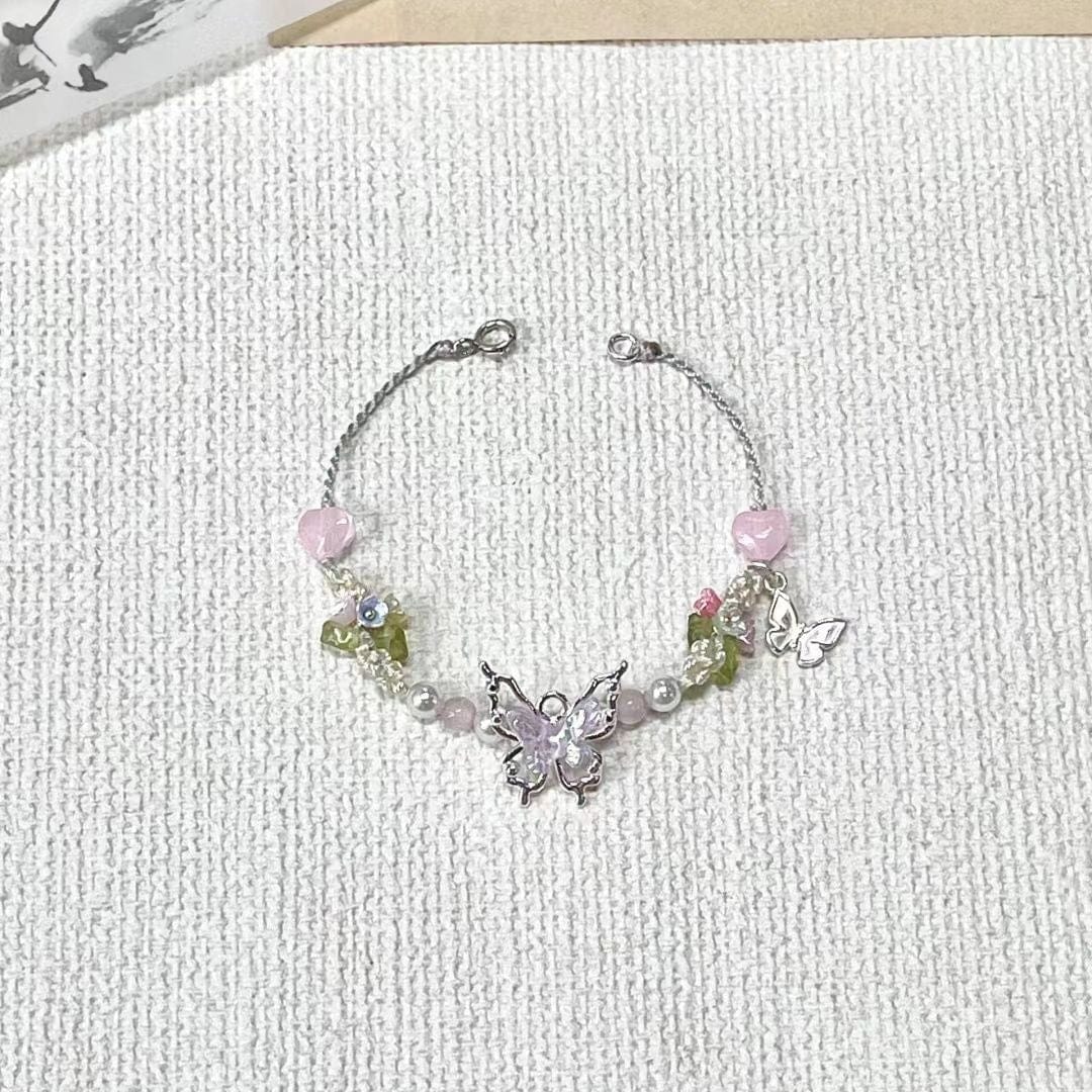 Chic Floral Butterfly Bracelet - ArtGalleryZen