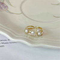 Thumbnail for Chic Floral Butterfly Pearl Ring Set - ArtGalleryZen