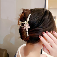 Thumbnail for Chic Floral Pearl Chignon Claw Clip Hair Clip - ArtGalleryZen
