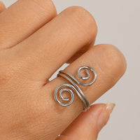 Thumbnail for Chic Geometric Duo Spiral Ring - ArtGalleryZen