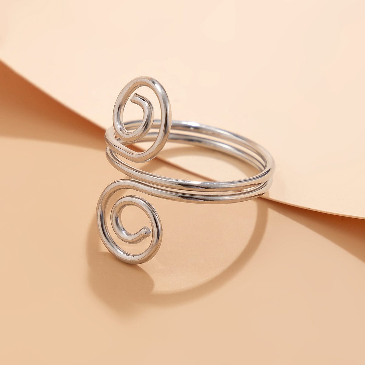 Chic Geometric Duo Spiral Ring - ArtGalleryZen