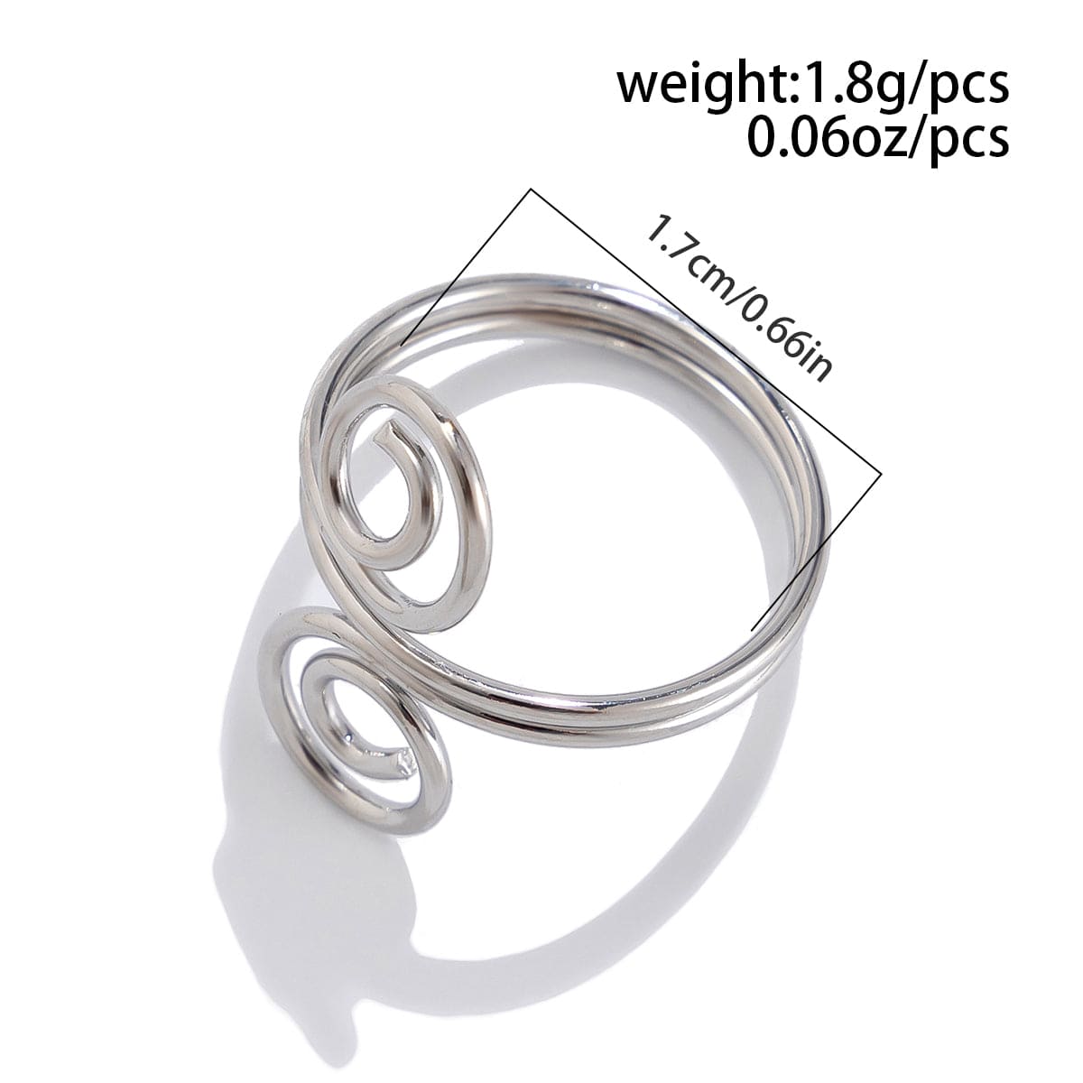 Chic Geometric Duo Spiral Ring - ArtGalleryZen