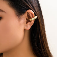 Thumbnail for Chic Gold Silver Plated Ball Ear Cuff Earrings - ArtGalleryZen