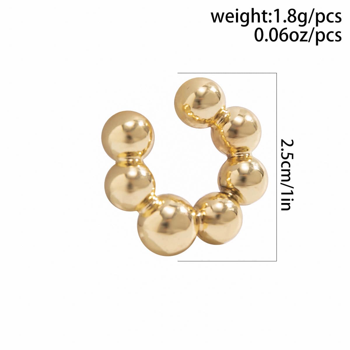 Chic Gold Silver Plated Ball Ear Cuff Earrings - ArtGalleryZen