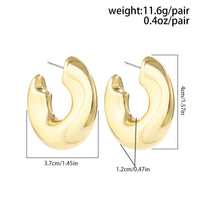 Thumbnail for Chic Gold Silver Plated C Shaped Stud Earrings - ArtGalleryZen