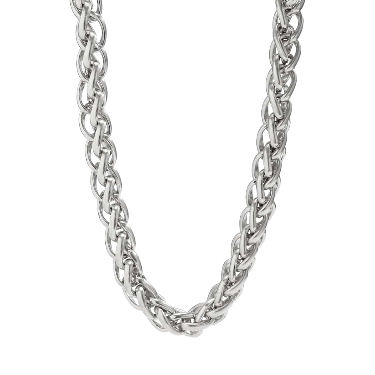 Chic Gold Silver Plated Chunky Braided Chain Necklace - ArtGalleryZen