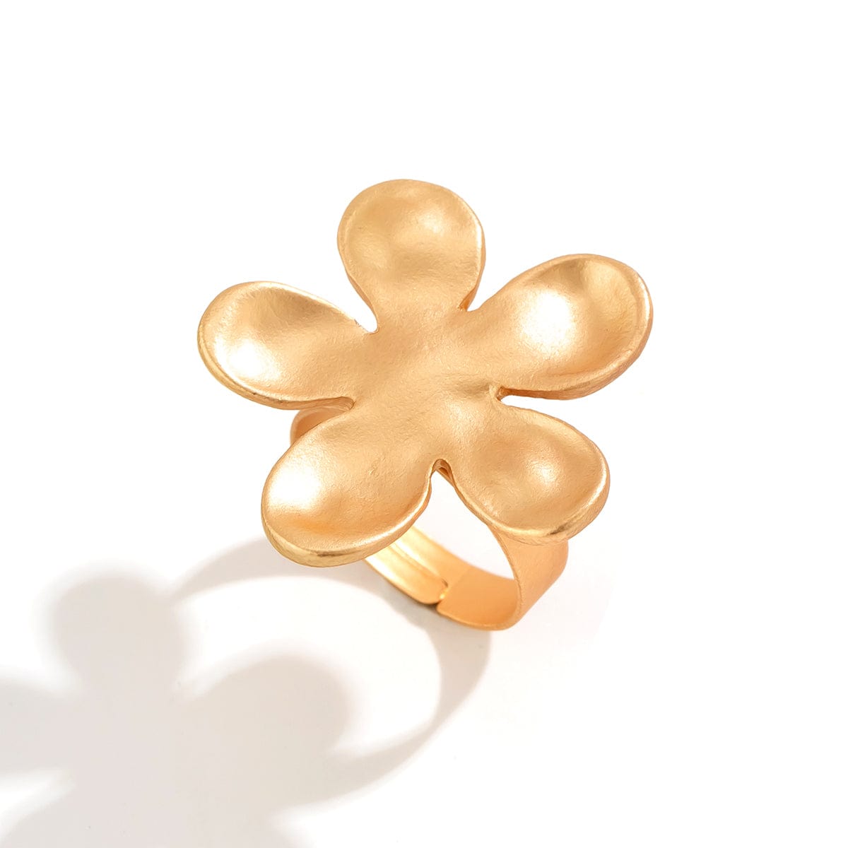 Chic Gold Silver Plated Flower Shaped Open Ring - ArtGalleryZen