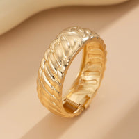 Thumbnail for Chic Gold Silver Plated Glossy Textured Bangle Bracelet - ArtGalleryZen