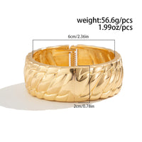 Thumbnail for Chic Gold Silver Plated Glossy Textured Bangle Bracelet - ArtGalleryZen