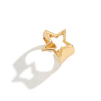 Thumbnail for Chic Gold Silver Plated Hollow Star Open Ring - ArtGalleryZen
