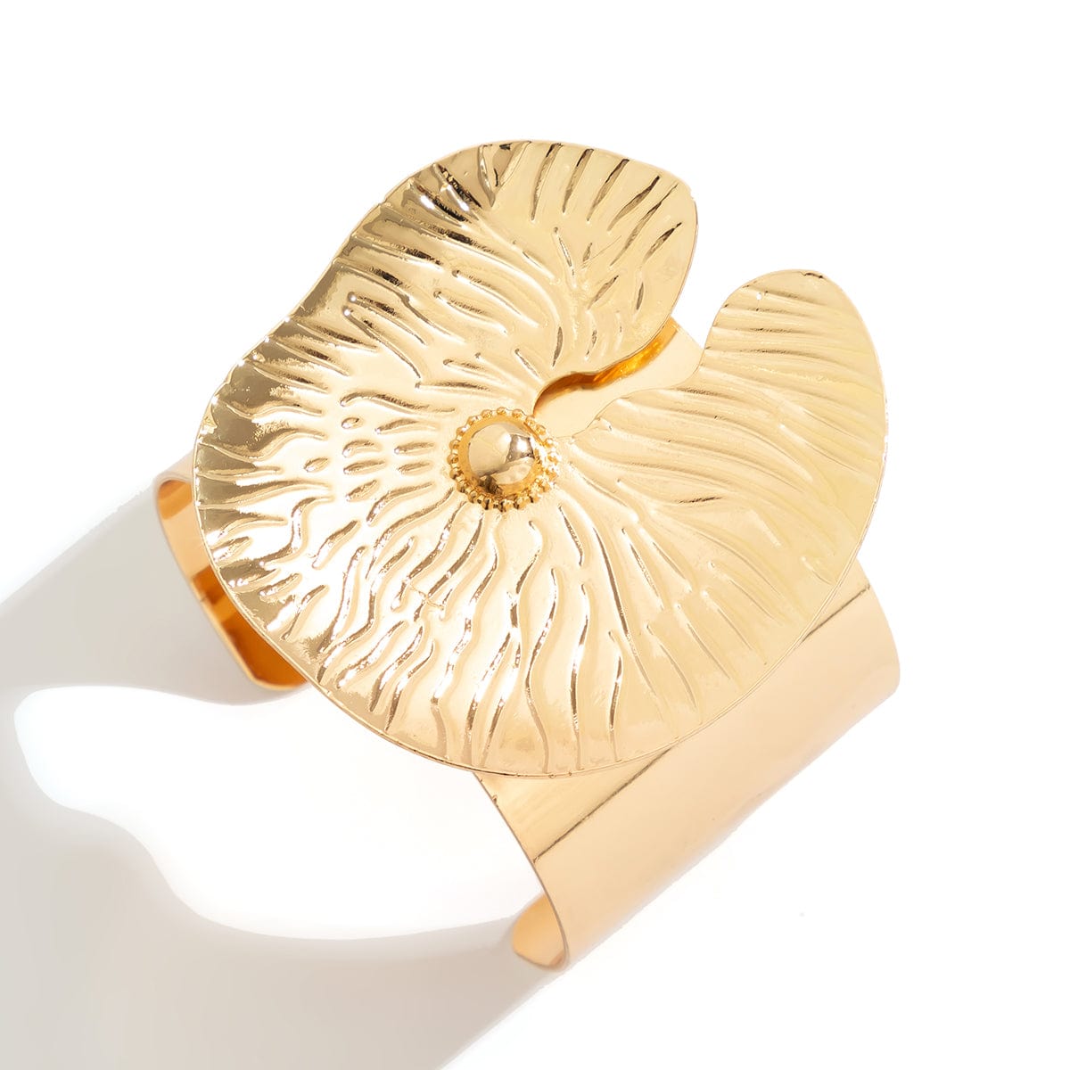 Chic Gold Silver Plated Lotus Leaf Bangle Bracelet - ArtGalleryZen