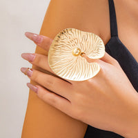 Thumbnail for Chic Gold Silver Plated Lotus Leaf Ring - ArtGalleryZen