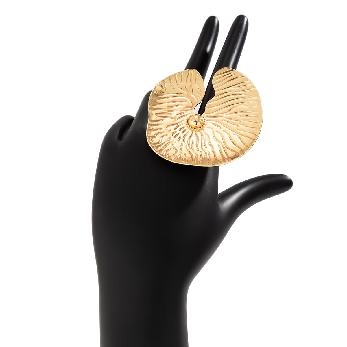 Chic Gold Silver Plated Lotus Leaf Ring - ArtGalleryZen