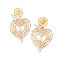 Thumbnail for Chic Gold Silver Plated Round Hollow Heart Dangle Earrings - ArtGalleryZen