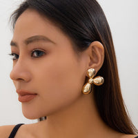Thumbnail for Chic Gold Silver Plated Three-Pedal Flower Shaped Earrings - ArtGalleryZen