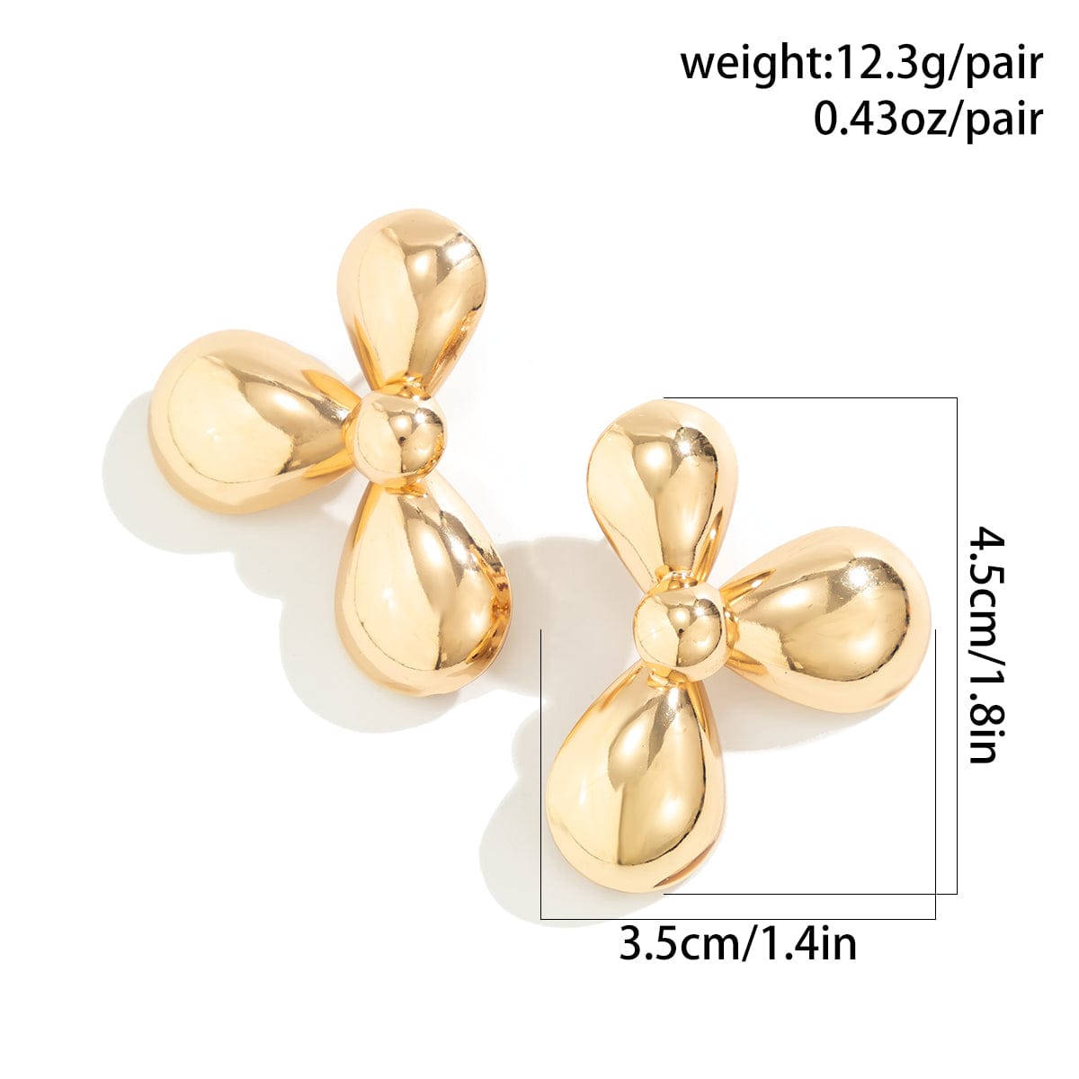 Chic Gold Silver Plated Three-Pedal Flower Shaped Earrings - ArtGalleryZen