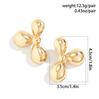 Thumbnail for Chic Gold Silver Plated Three-Pedal Flower Shaped Earrings - ArtGalleryZen