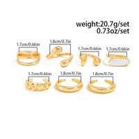 Thumbnail for Chic Gold Silver Plated Waterdrop Hollow Enamel Ring Set - ArtGalleryZen