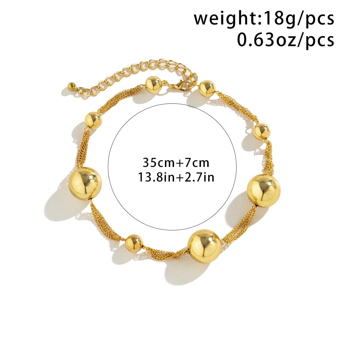 Chic Gold Silver Tone Ball Chain Choker Necklace - ArtGalleryZen