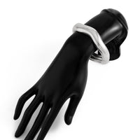 Thumbnail for Chic Gold Silver Tone Glossy Wave Bangle Bracelet - ArtGalleryZen