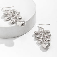 Thumbnail for Chic Gold Silver Tone Heart Tassel Earrings - ArtGalleryZen