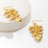 Thumbnail for Chic Gold Silver Tone Heart Tassel Earrings - ArtGalleryZen