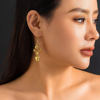 Thumbnail for Chic Gold Silver Tone Heart Tassel Earrings - ArtGalleryZen