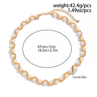 Thumbnail for Chic Gold Silver Tone Pearl Rope Chain Necklace - ArtGalleryZen