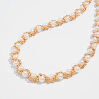 Thumbnail for Chic Gold Silver Tone Pearl Rope Chain Necklace - ArtGalleryZen