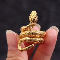 Thumbnail for Chic Gold Silver Tone Stainless Steel Snake Ring - ArtGalleryZen