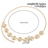 Thumbnail for Chic Gold Silver Tone Threaded Round Disk Waist Chain - ArtGalleryZen