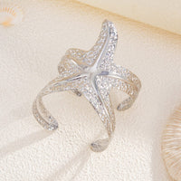 Thumbnail for Chic Hammered Starfish Wide Cuff Bangle Bracelet - ArtGalleryZen