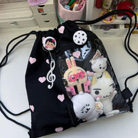 Thumbnail for Chic Heart Kpop Fan Display Drawstring Backpack - ArtGalleryZen