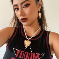 Thumbnail for Chic Heart Necklace Earrings Set - ArtGalleryZen