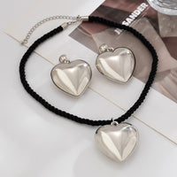 Thumbnail for Chic Heart Necklace Earrings Set - ArtGalleryZen