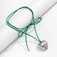 Thumbnail for Chic Heart Pendant Colorful Velvet String Necklace - ArtGalleryZen