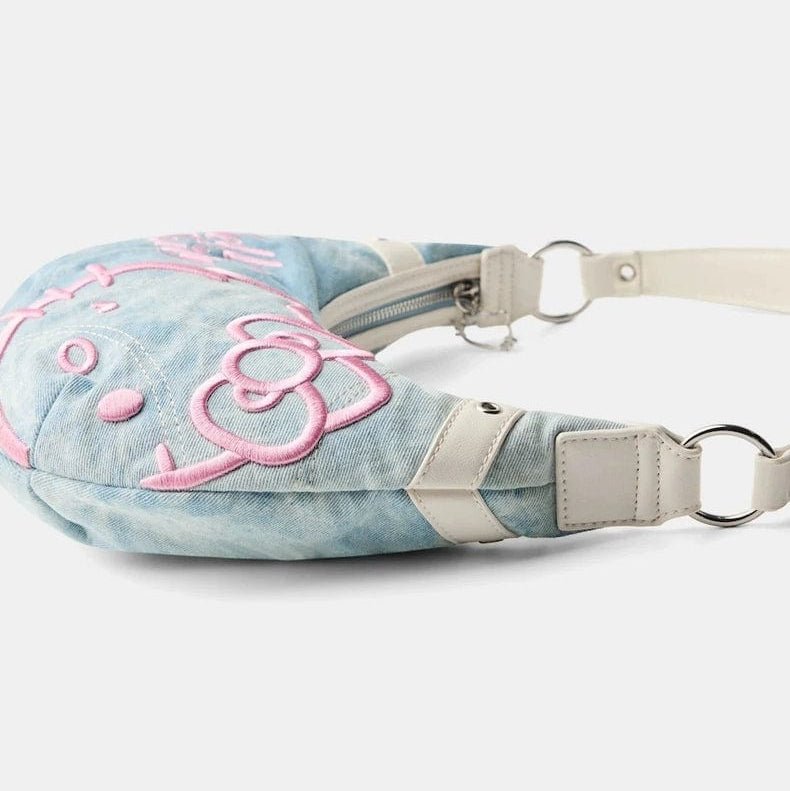 Chic Hello Kitty Denim Shoulder Bag - ArtGalleryZen