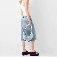 Thumbnail for Chic Hello Kitty Denim Shoulder Bag - ArtGalleryZen