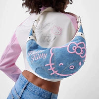 Thumbnail for Chic Hello Kitty Denim Shoulder Bag - ArtGalleryZen
