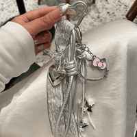 Thumbnail for Chic Hello Kitty Heart Star Charm Leather Keychain - ArtGalleryZen