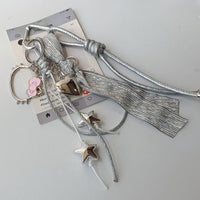 Thumbnail for Chic Hello Kitty Heart Star Charm Leather Keychain - ArtGalleryZen