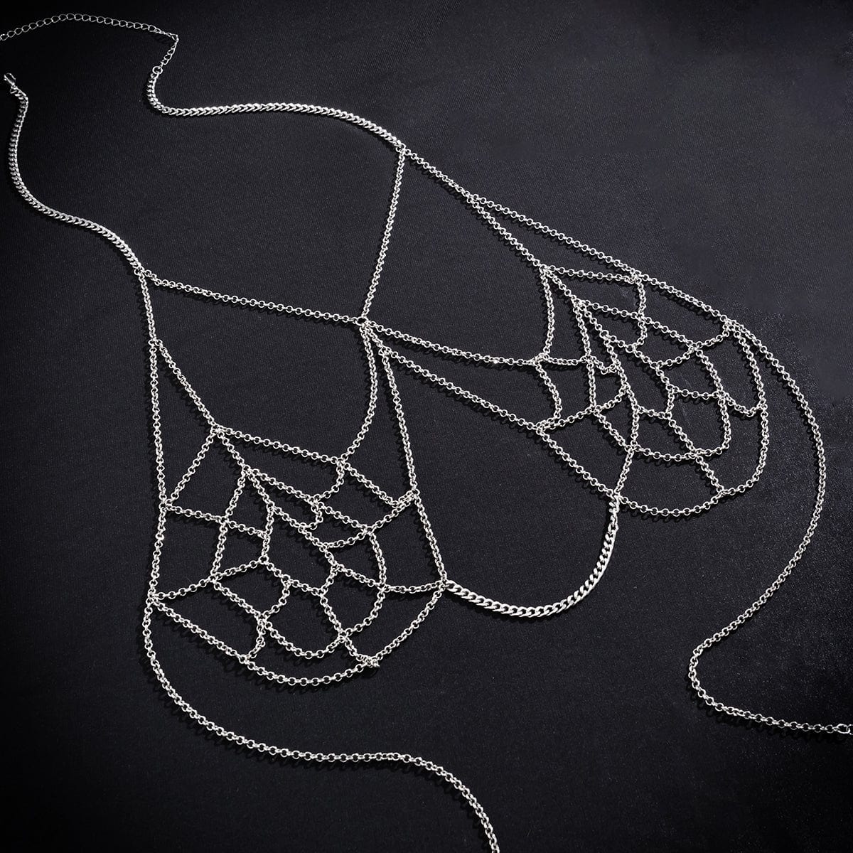 Chic Hollowed-Out Cobweb Necklace Chain Bra Set - ArtGalleryZen