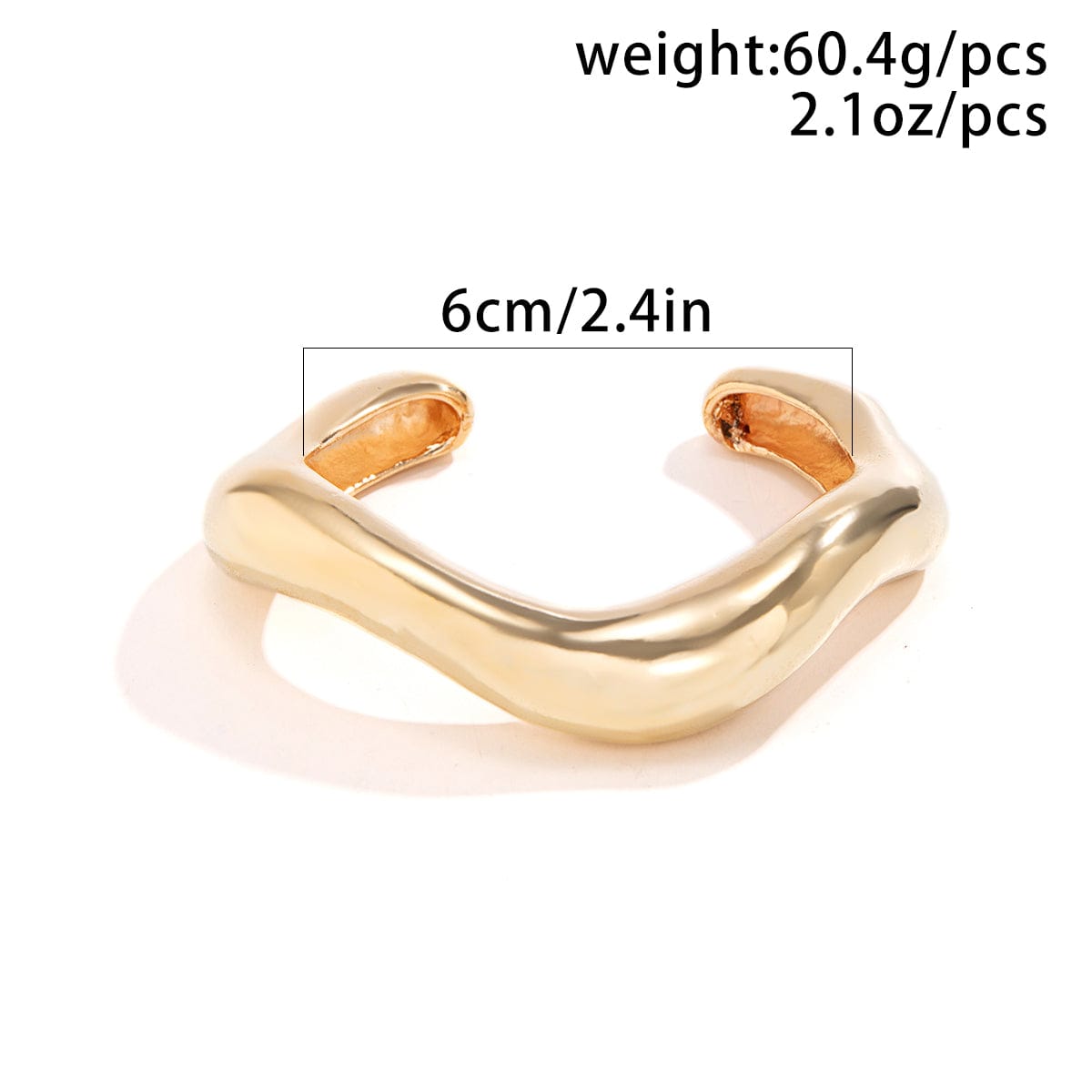 Chic Irregular Curved Open Cuff Bracelet - ArtGalleryZen